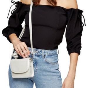 Topshop US 6 black Bardot off the shoulder blouse